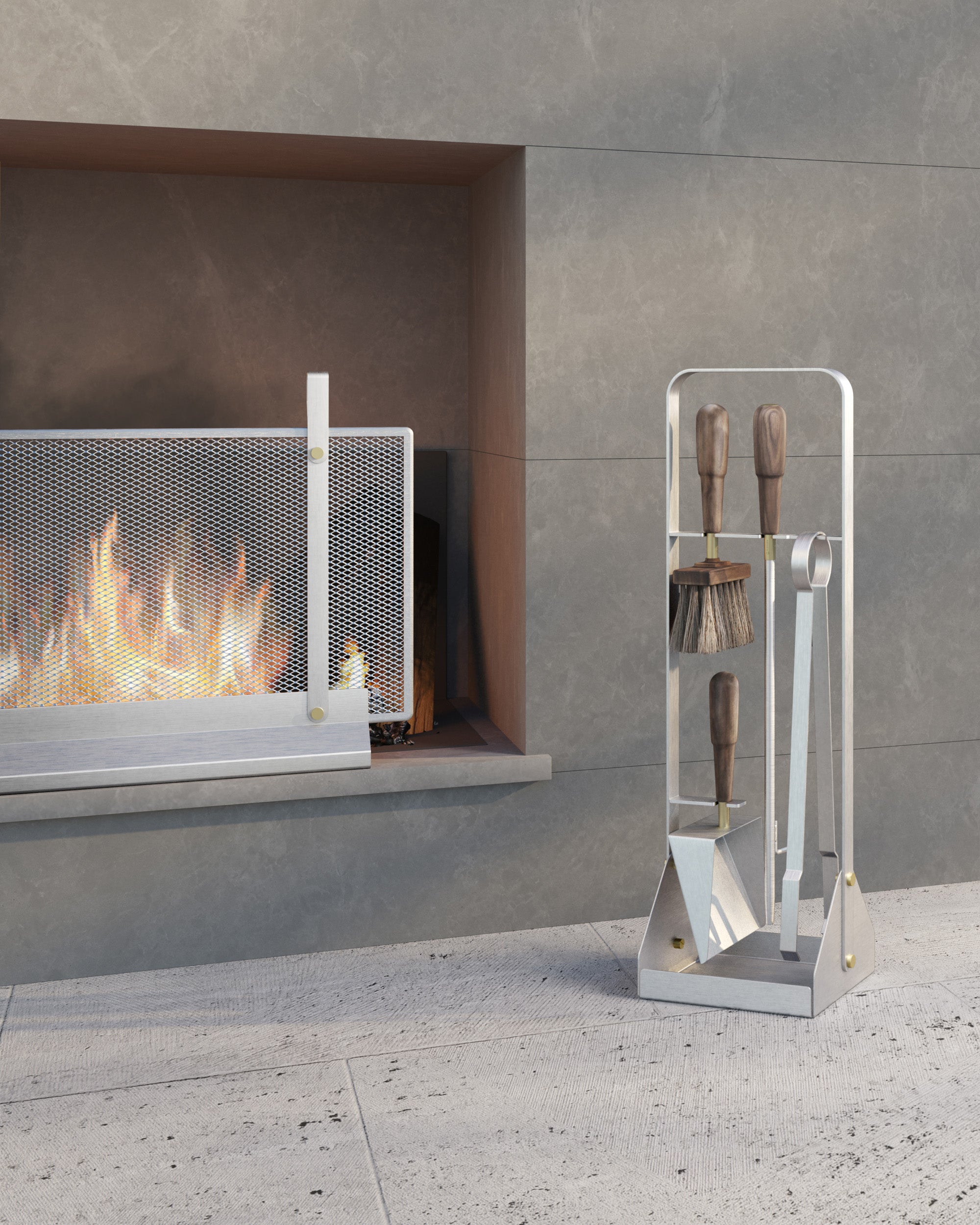 Eldvarm Emma Fireplace Screen Small - Lumière in a styled interior setting