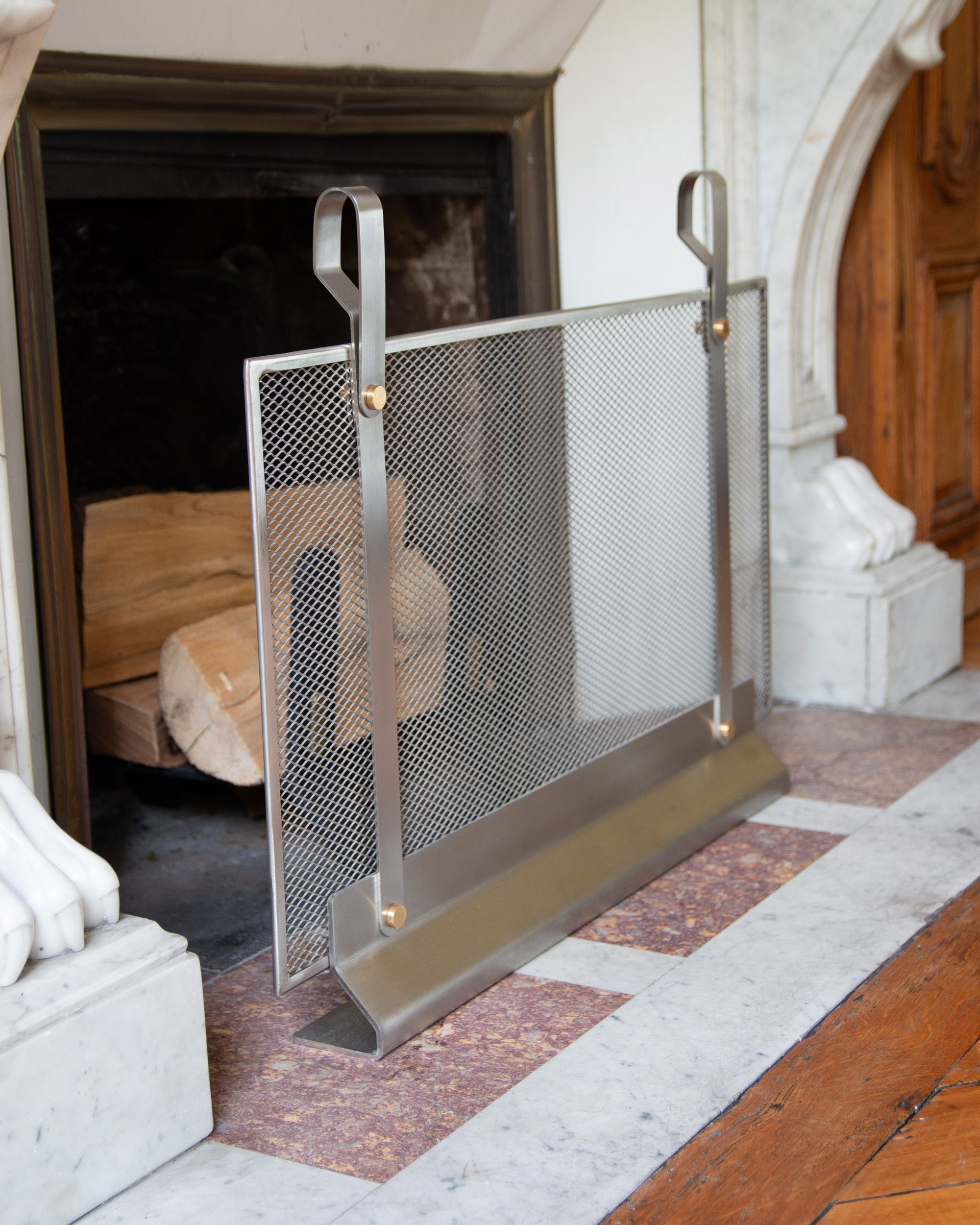 Eldvarm Emma Fireplace Screen Large - Lumière in a styled interior setting