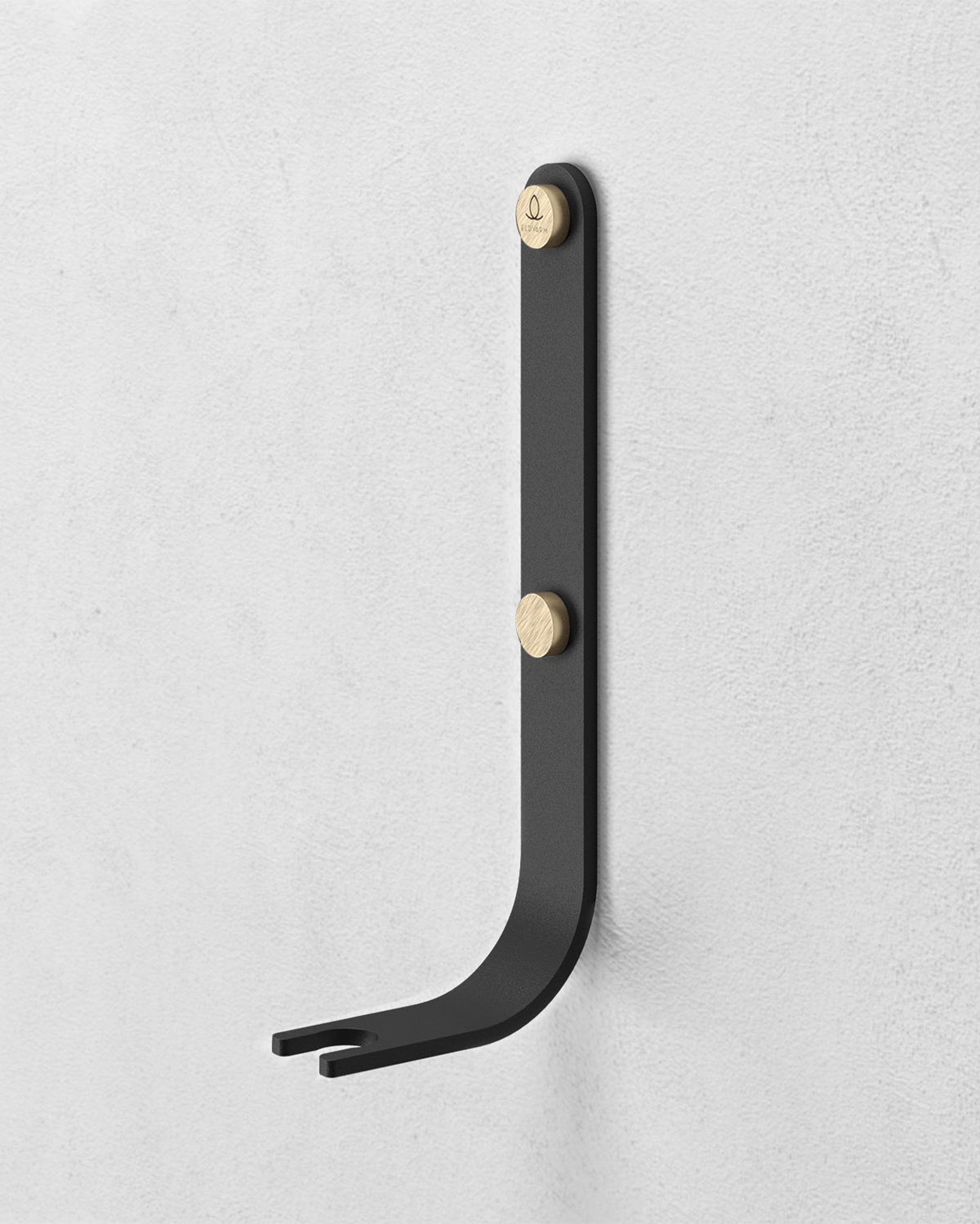 Eldvarm Emma Wall Hook - Graphite, wall-mounted hook for fireplace tools in steel