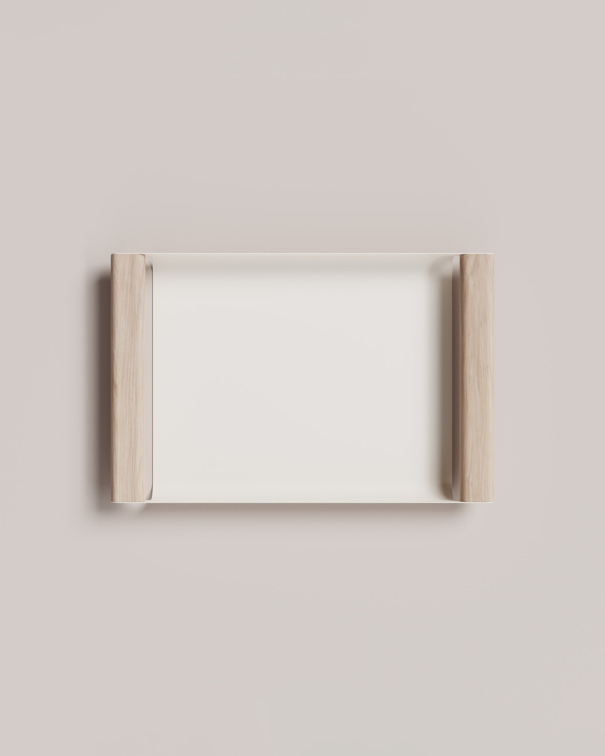 Eldvarm Fumi Tray Small - Blanc, small serving tray in powder-coated steel with wood handles