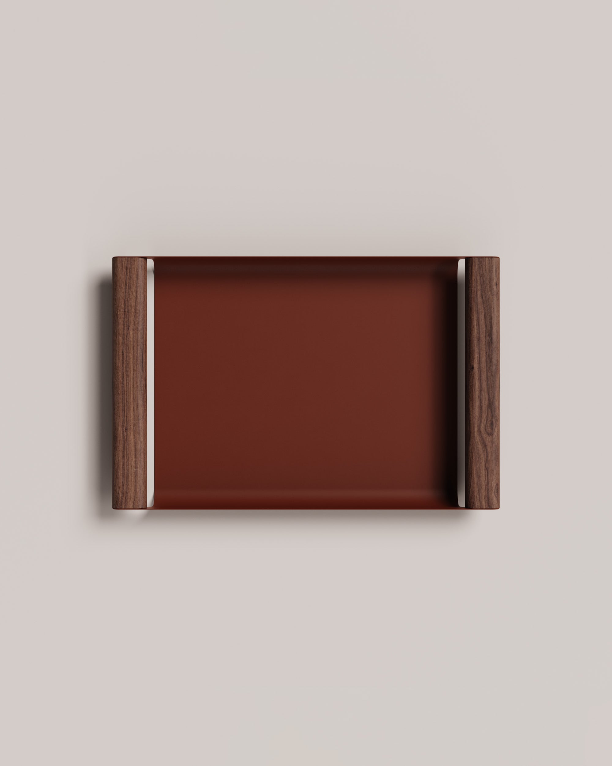 Eldvarm Fumi Tray Small - Terre, small serving tray in powder-coated steel with wood handles