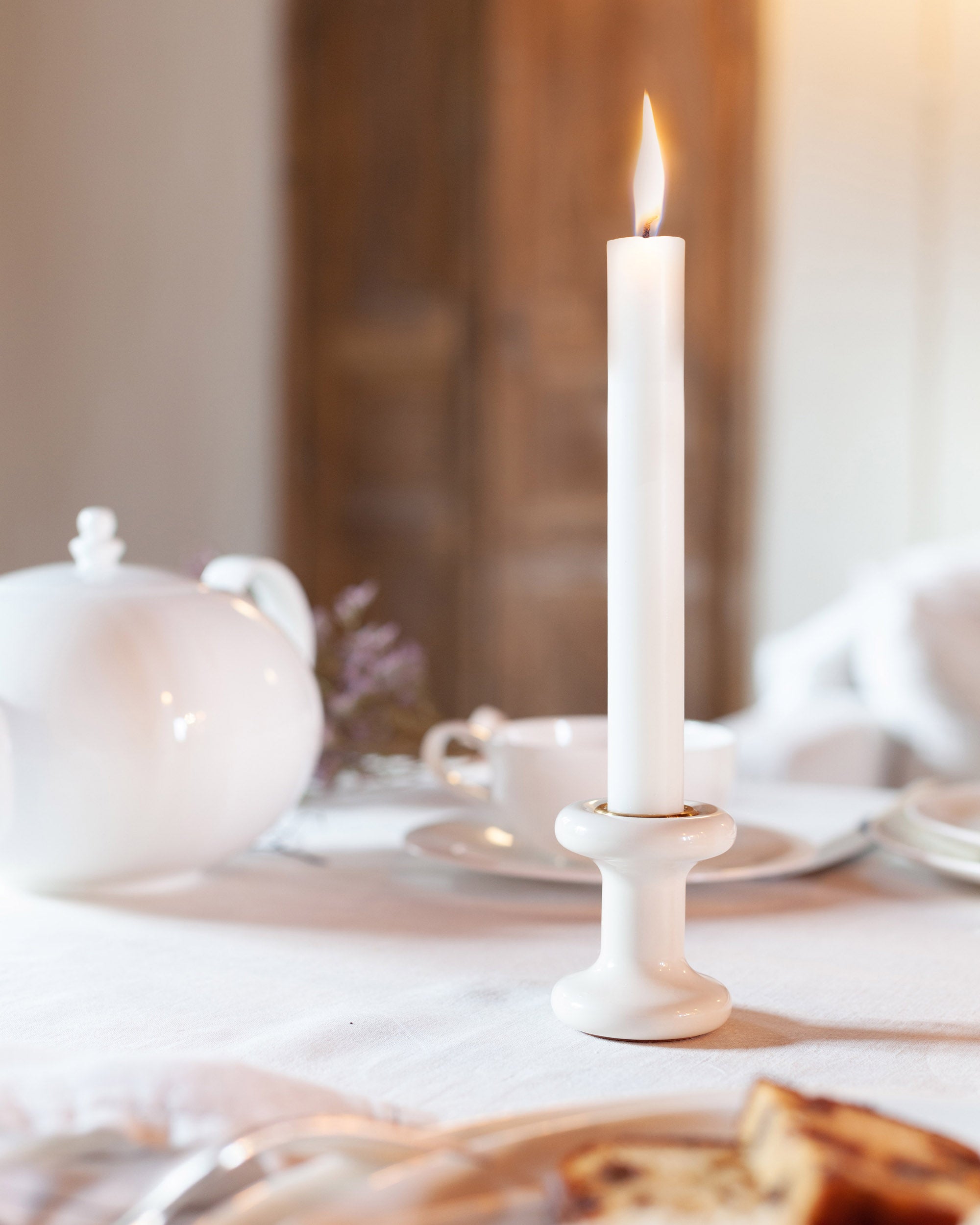 Eldvarm Lucie Candle Holder Short - Blanc