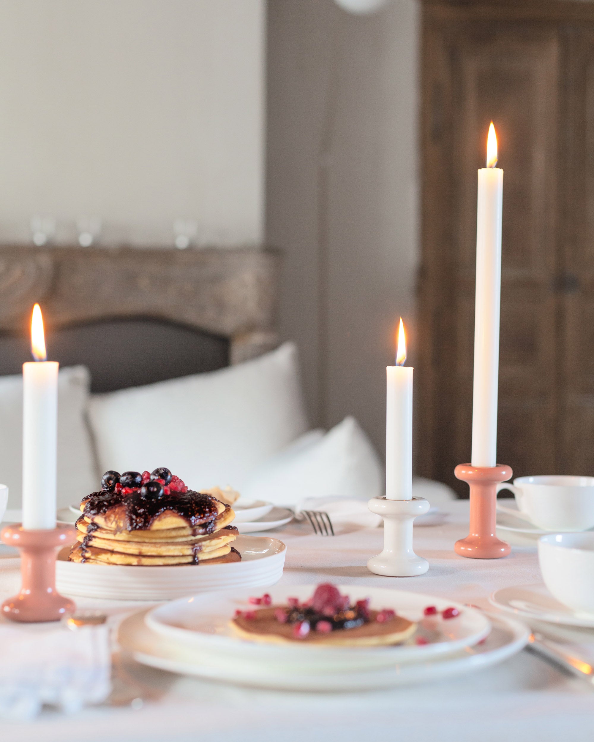 Eldvarm Lucie Candle Holder Short - Blanc