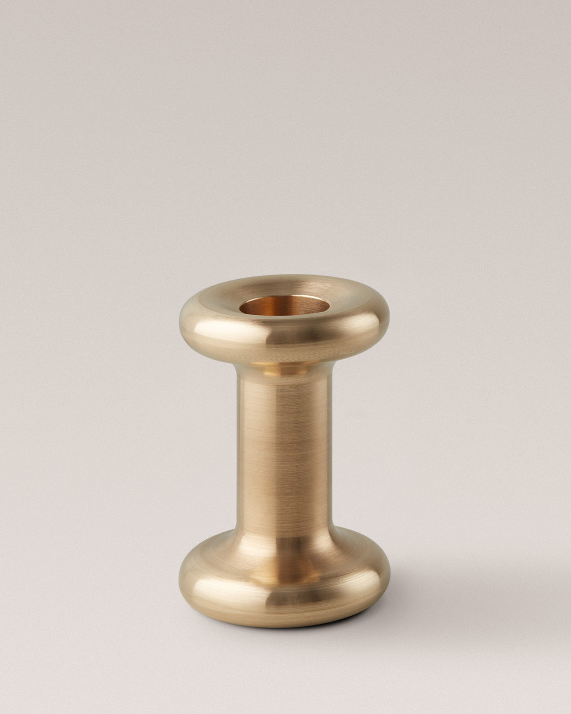 Eldvarm Lucie Candle Holder Tall - Brushed Brass, tall hourglass candle holder in solid metal