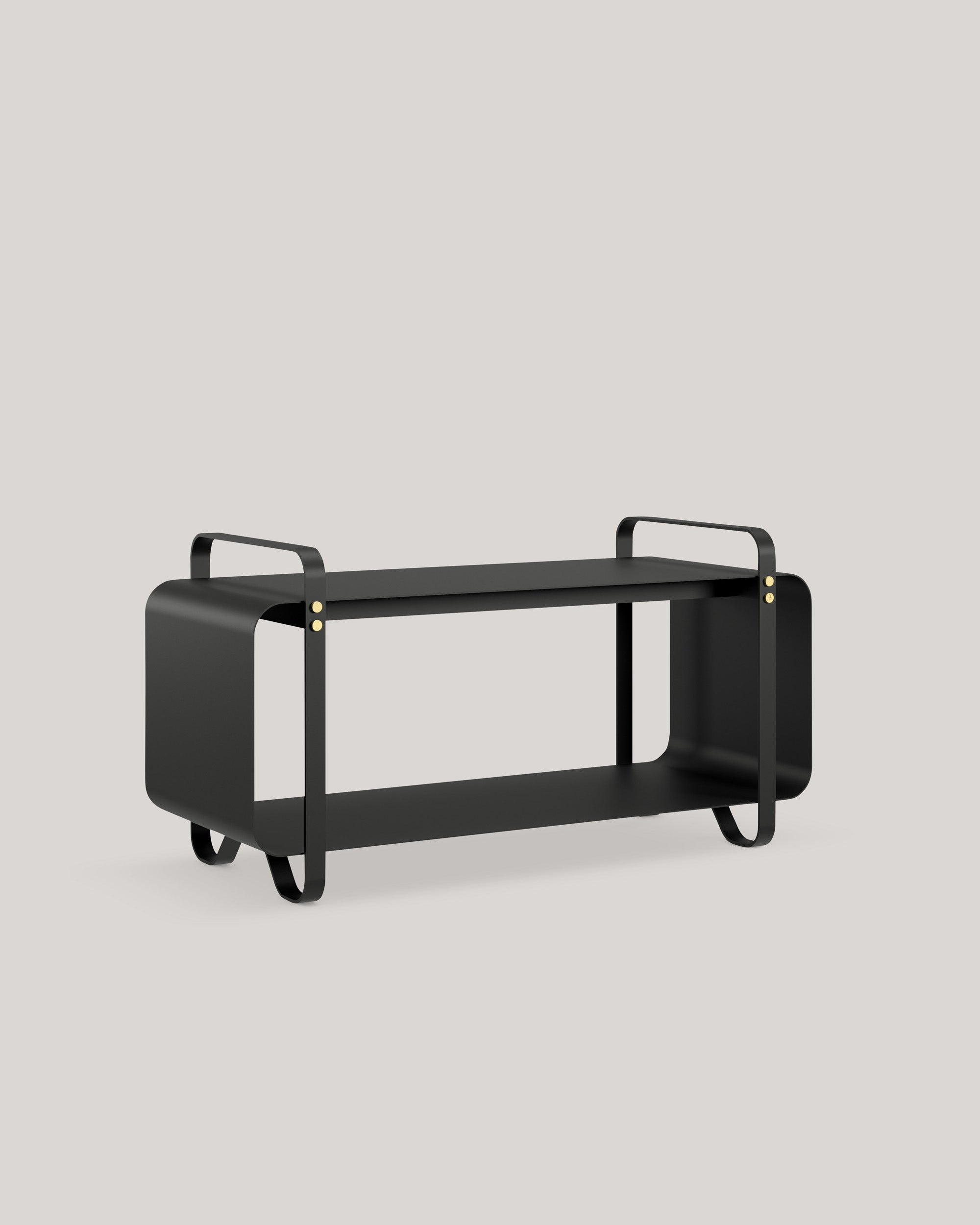 Eldvarm Ninne Bench - Noir B, steel bench for firewood storage and seating