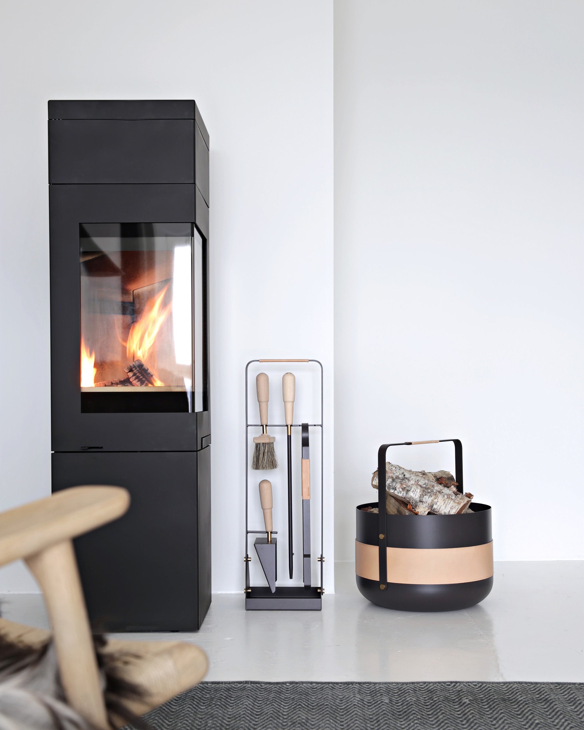 Eldvarm Emma Basket - Naturel in a styled interior setting