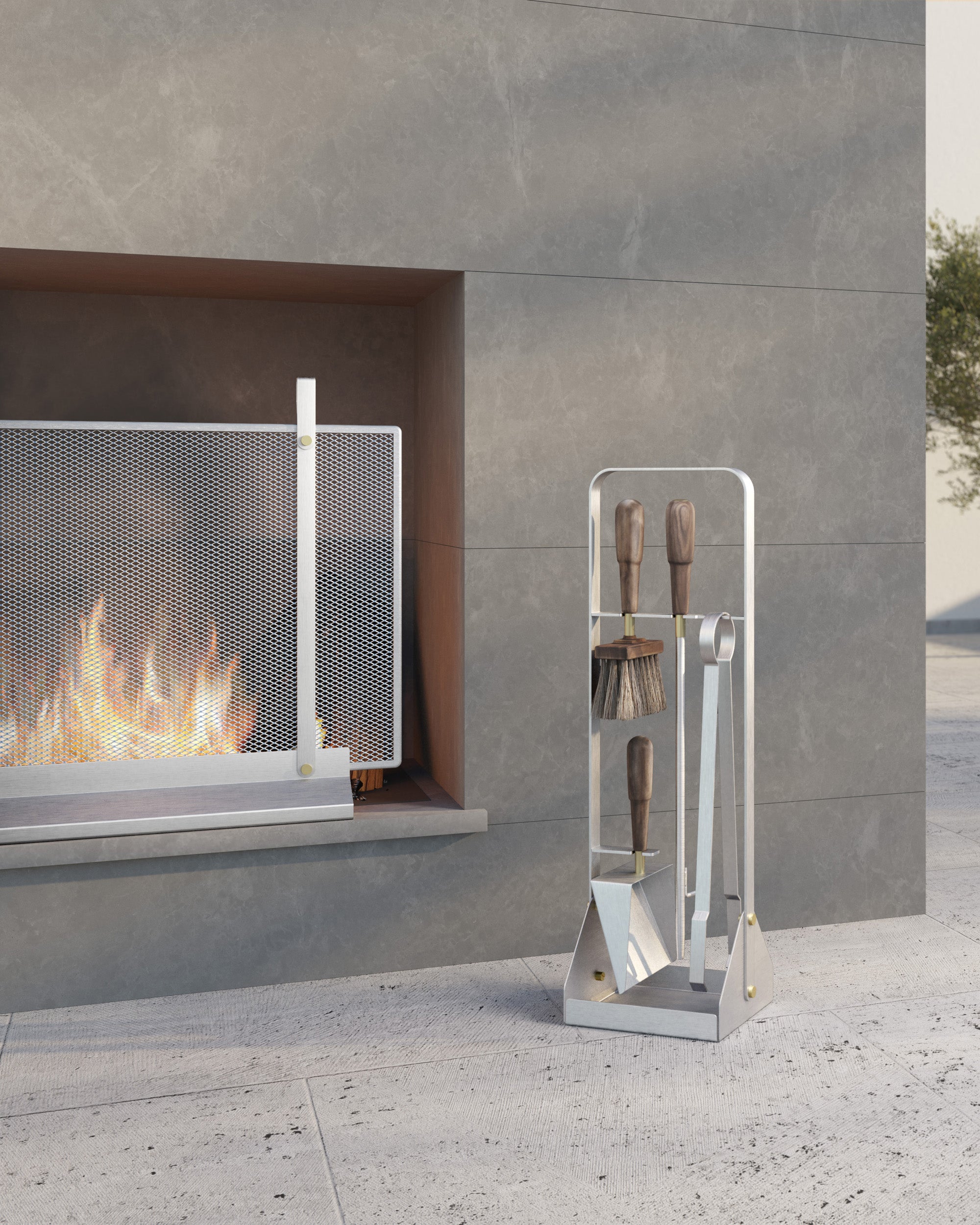 Eldvarm Emma Fireplace Screen Large - Lumière in a styled interior setting