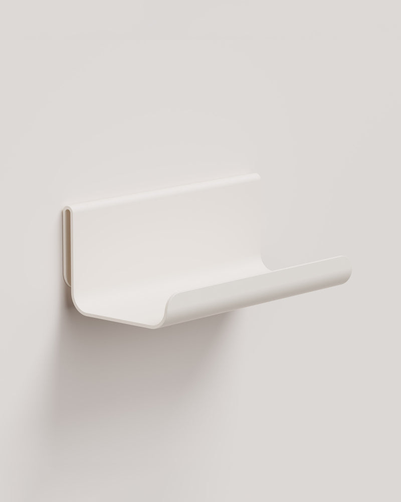 Eldvarm Fumi Shelf - Blanc, wall-mounted display shelf in powder-coated steel
