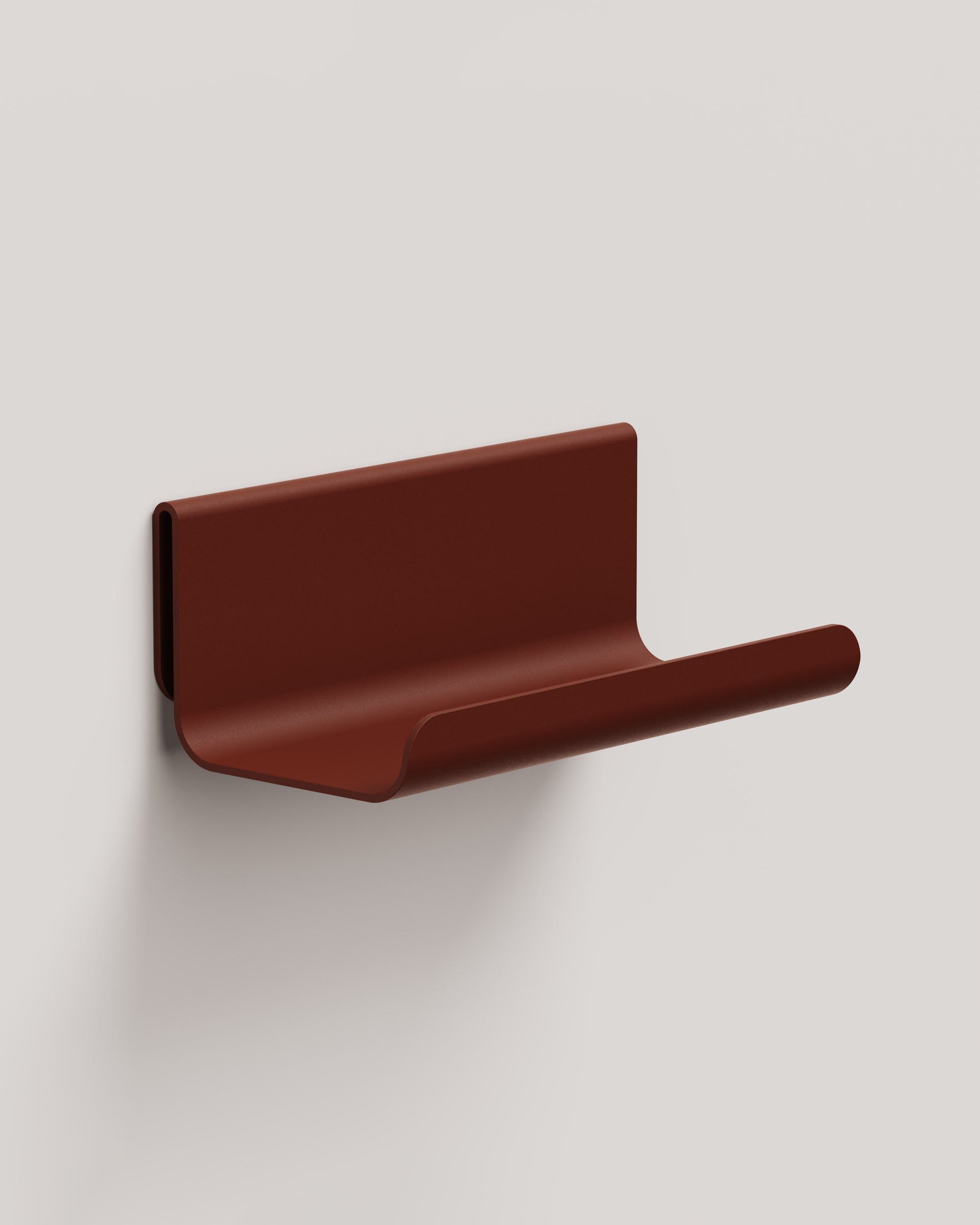 Eldvarm Fumi Shelf - Terre, wall-mounted display shelf in powder-coated steel