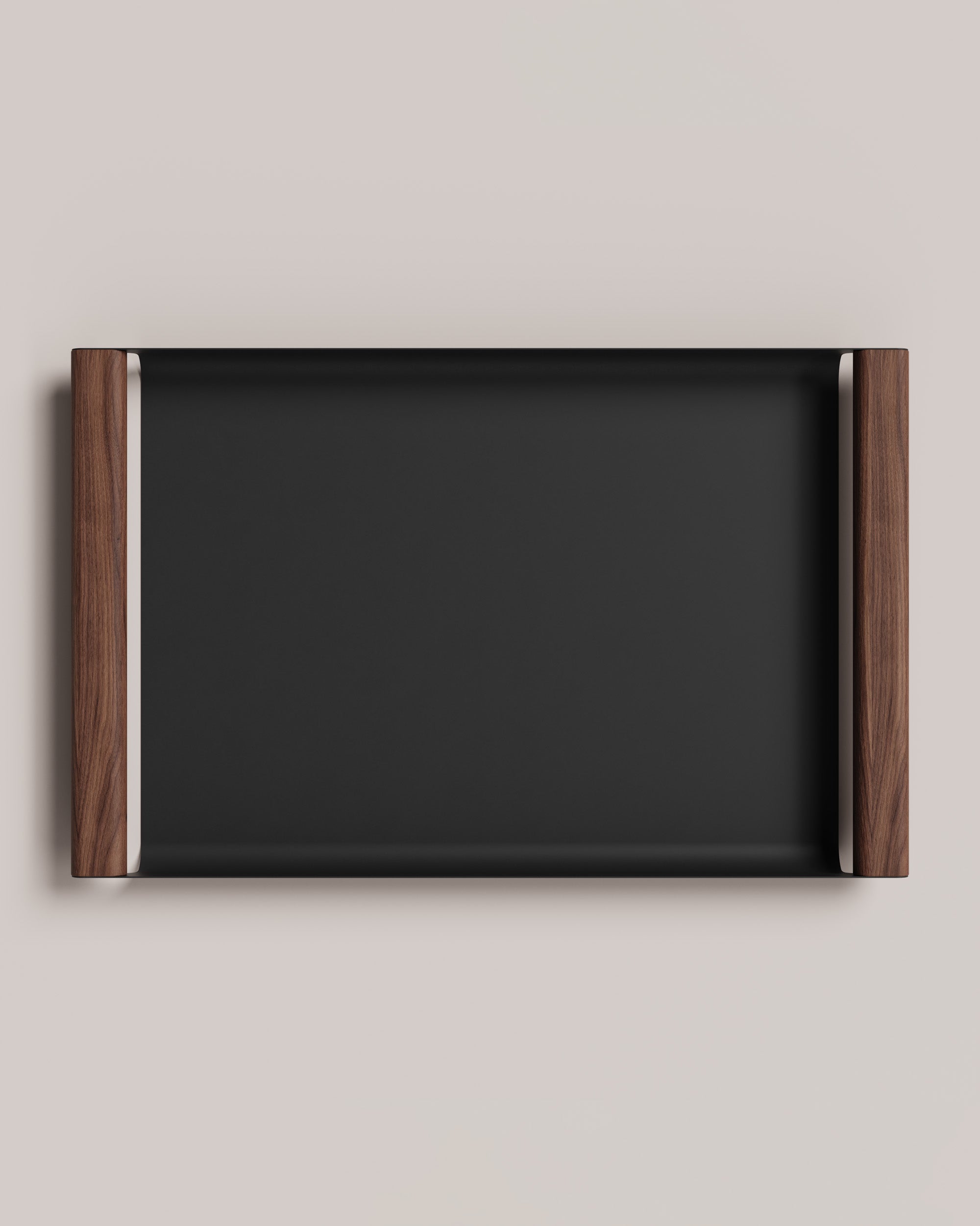 Eldvarm Fumi Tray Large - Noir, large serving tray in powder-coated steel with wood handles
