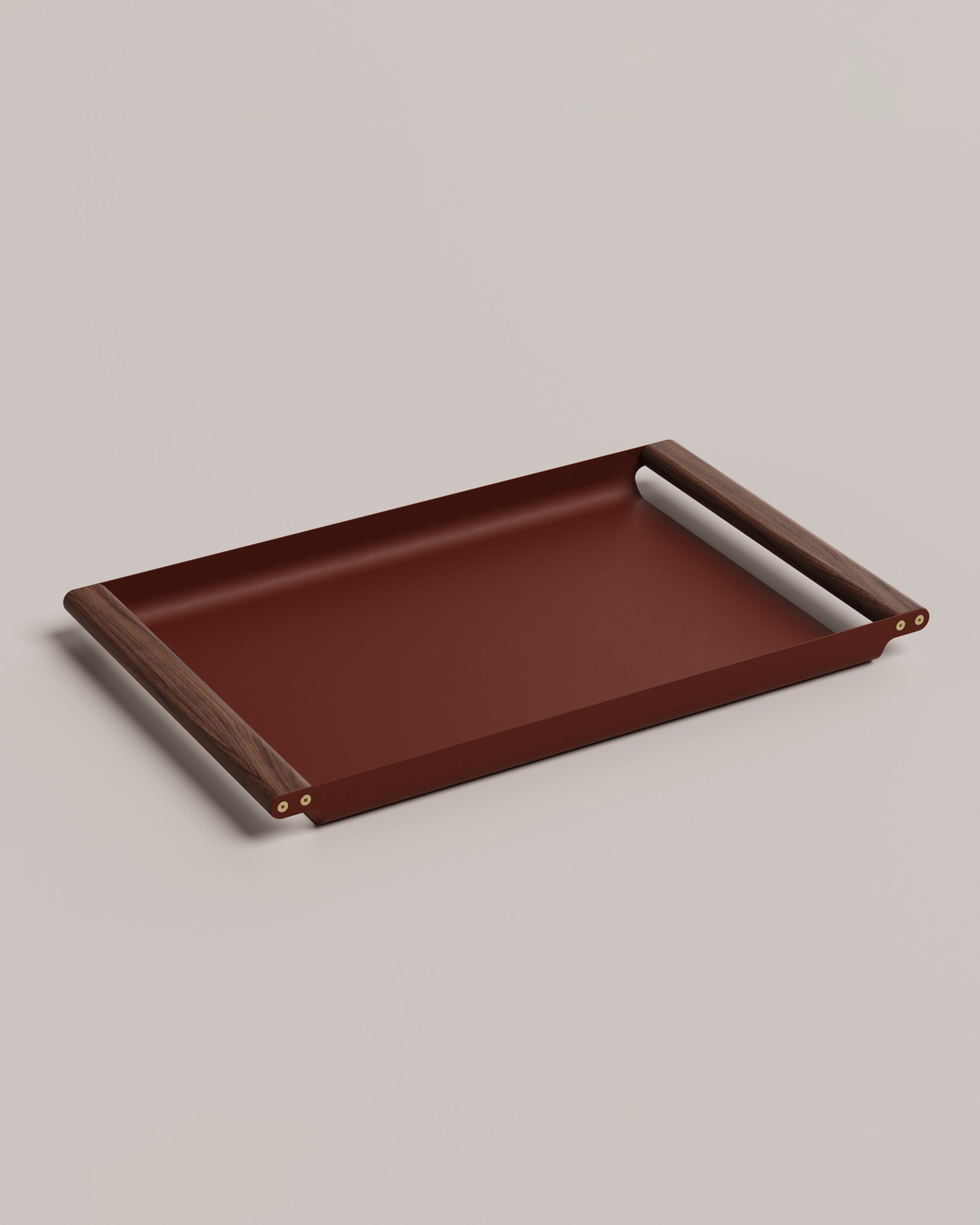 Eldvarm Fumi Tray Large - Terre, large serving tray in powder-coated steel with wood handles