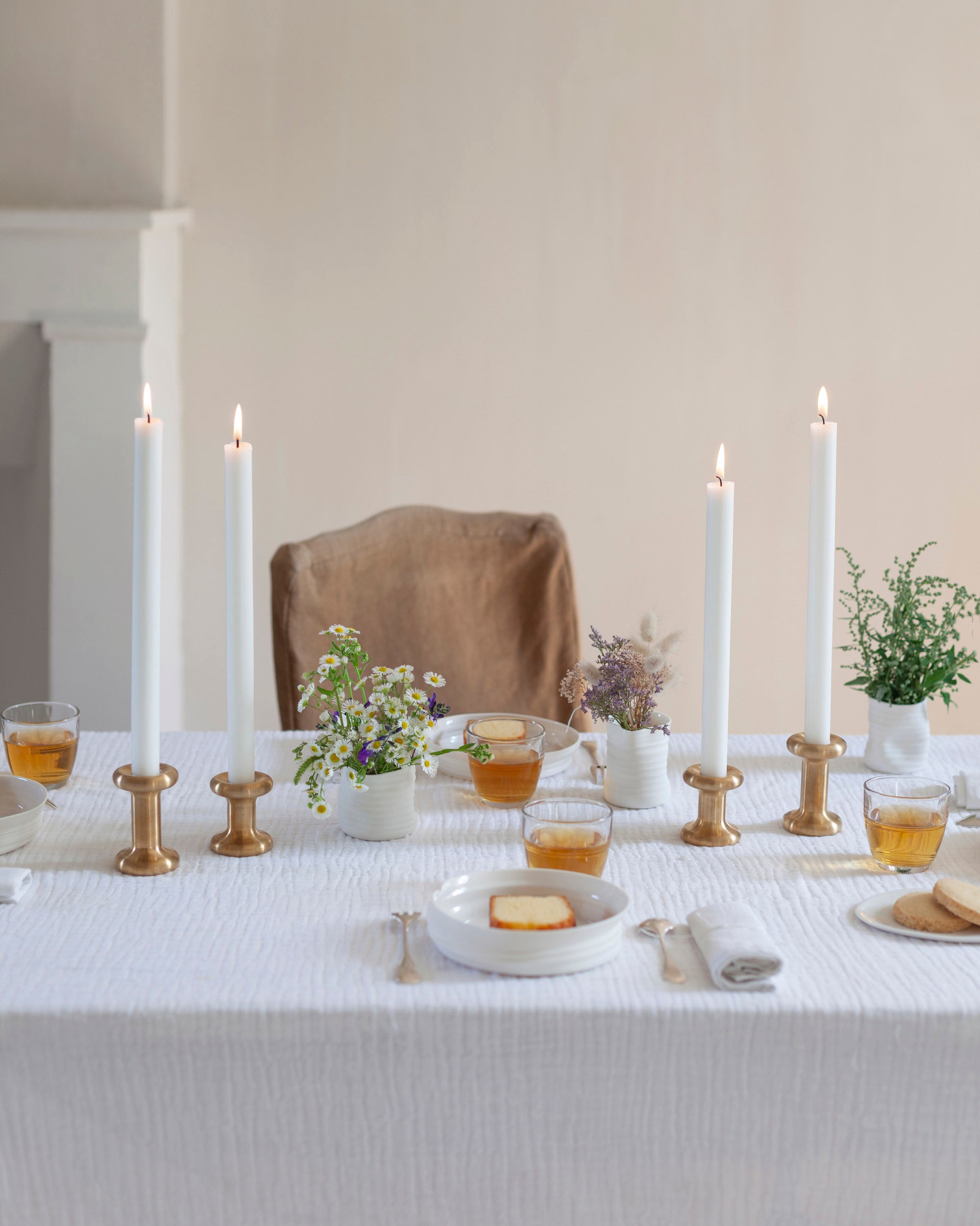 Eldvarm Lucie Candle Holder Short - Brushed Brass