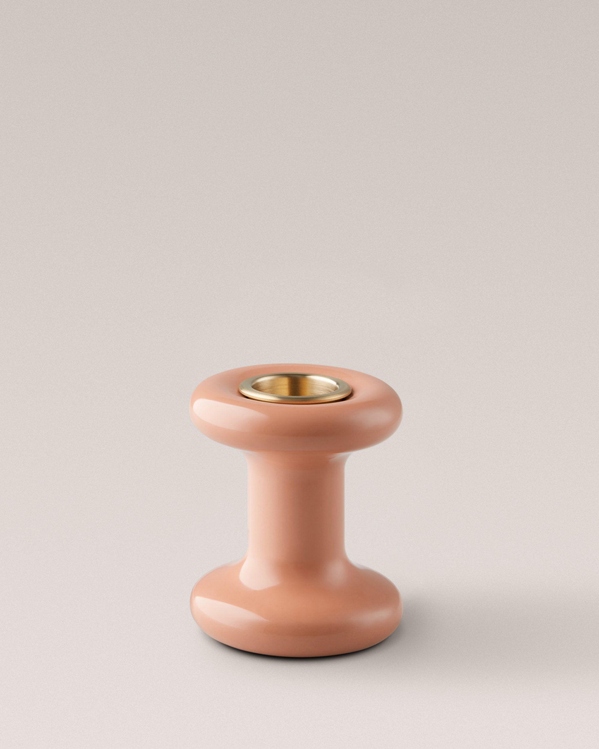 Eldvarm Lucie Candle Holder Short - Bonbon, short hourglass candle holder in solid metal