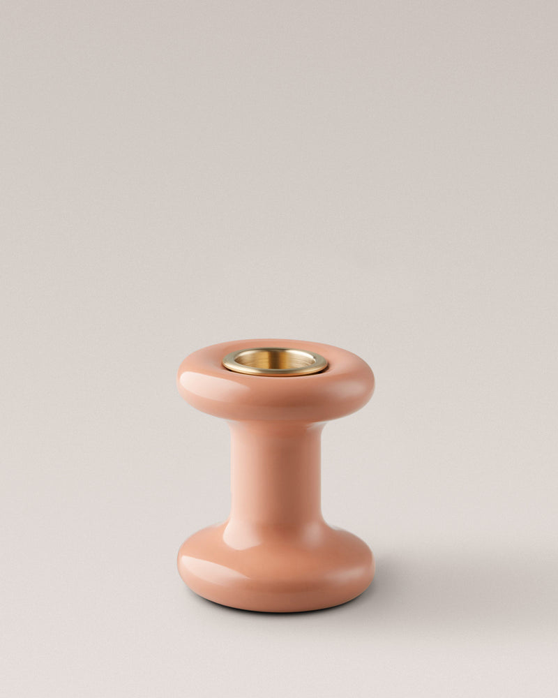 Eldvarm Lucie Candle Holder Short - Bonbon, short hourglass candle holder in solid metal