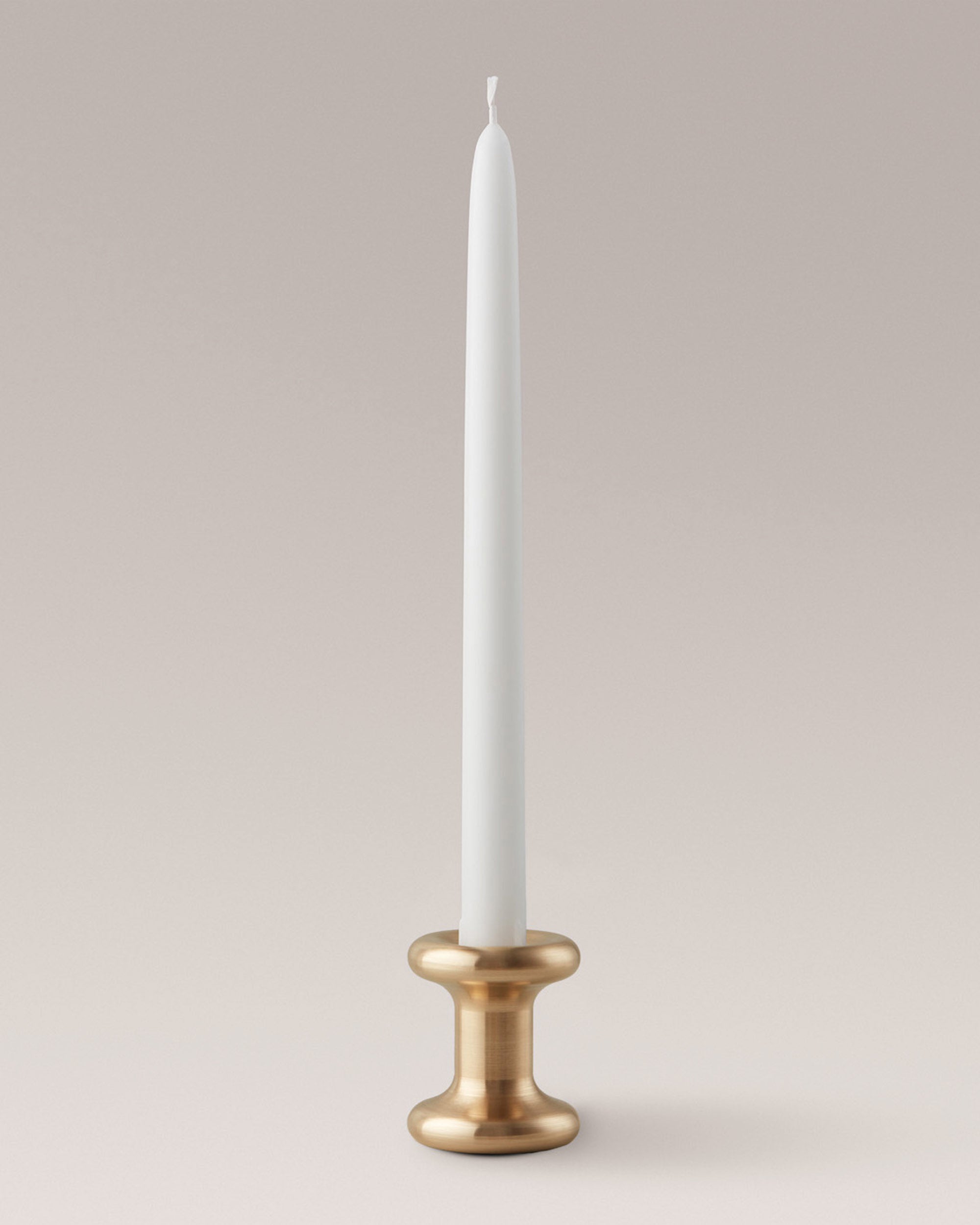 Eldvarm Lucie Candle Holder Short - Brushed Brass, alternate angle
