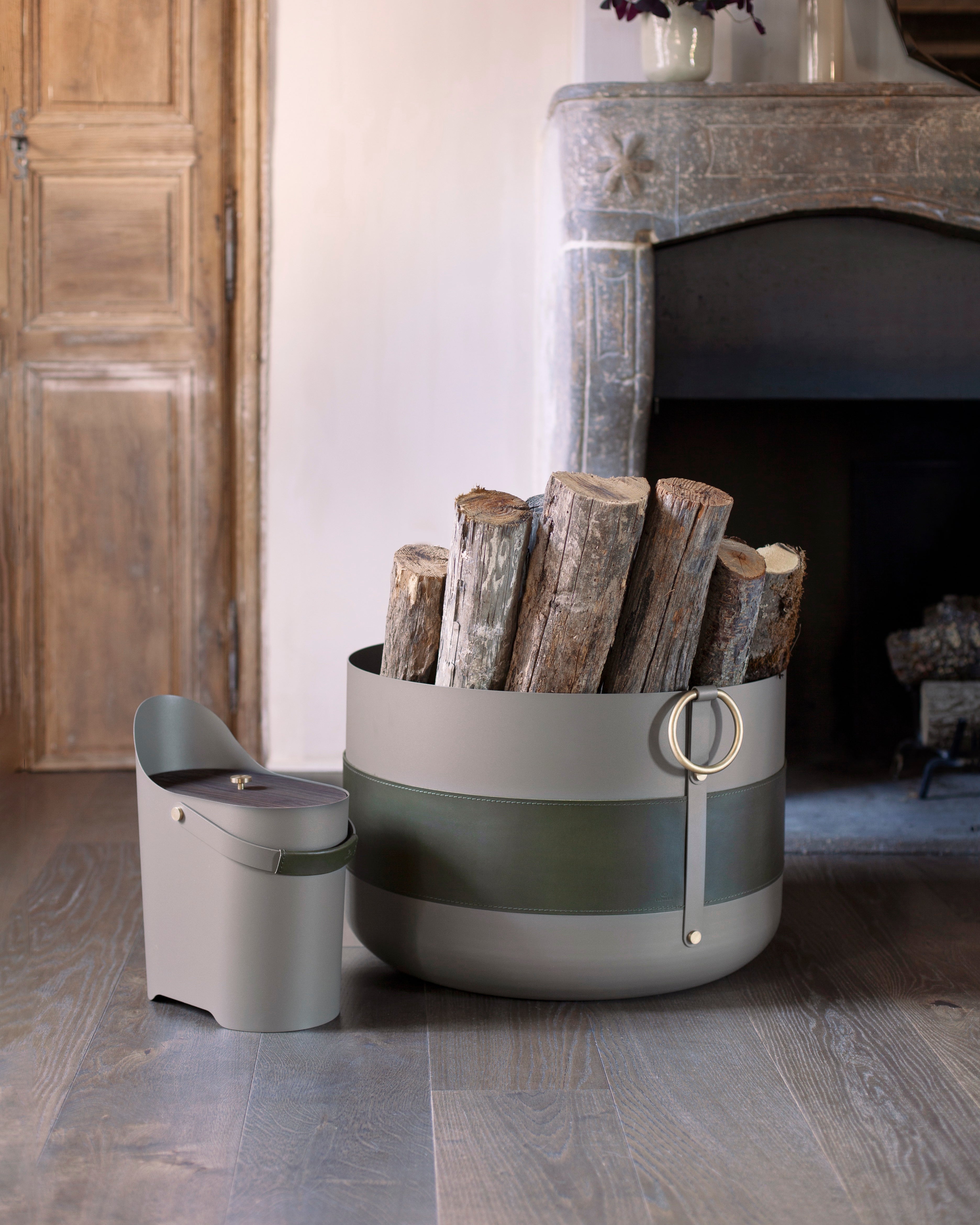 Eldvarm Tilda Kindling & Ash Bucket - Olive
