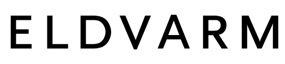 Black text 'ELDVARM' on a white background