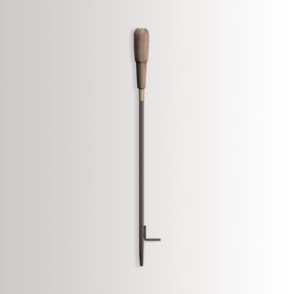 Emma Blow Poker in Classique combines dark warm grey powder-coated steel, with a walnut wood handle and brass details.