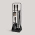 Noir: Black metal and leather, black stained beech, black details