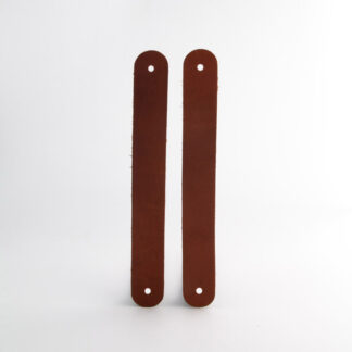 Two "Havane" leather straps for Emma Lantern, in brown red