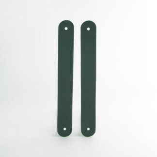 Two "Forêt" leather straps for Emma Lantern, in dark green