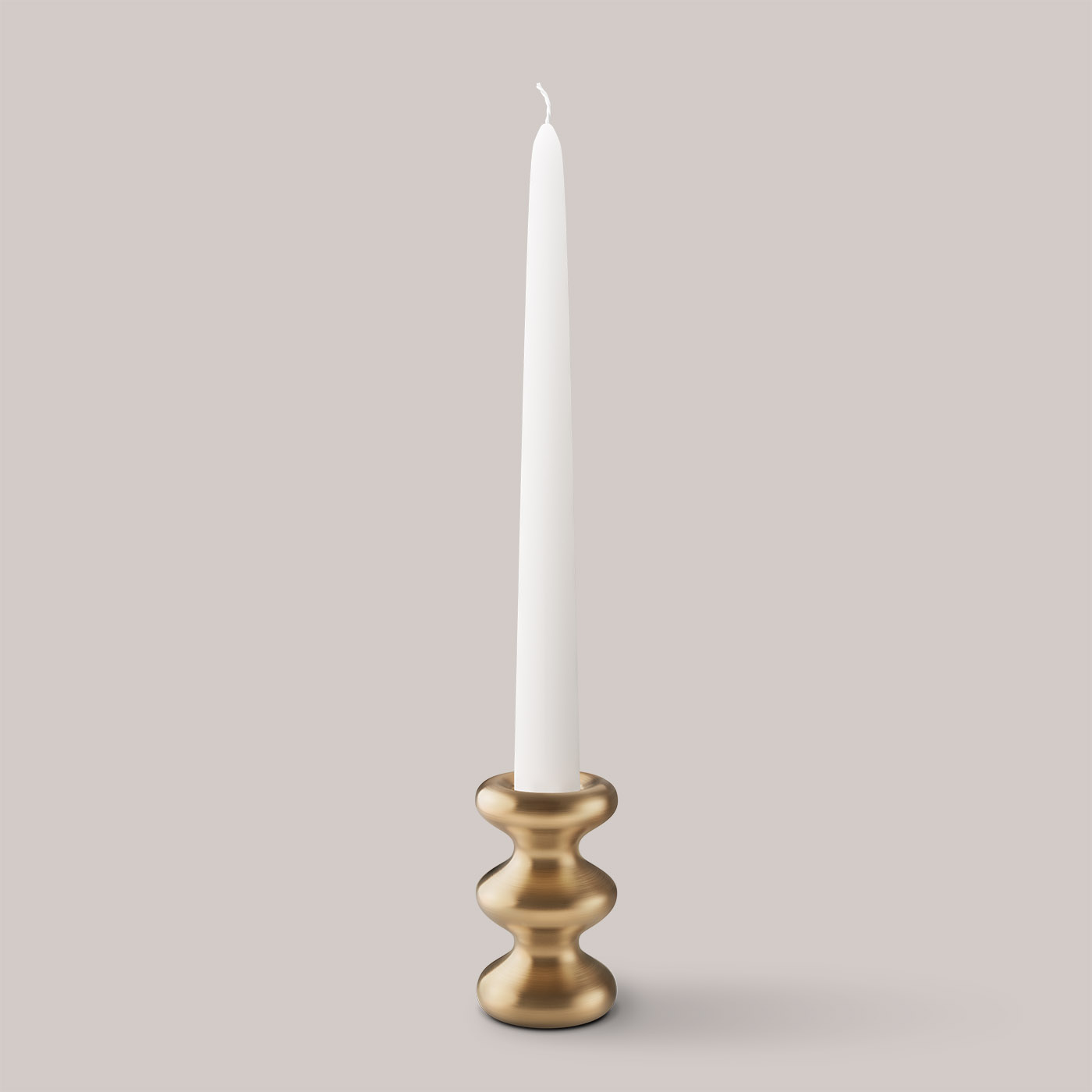 LouLou in Brass with an unlit candle.