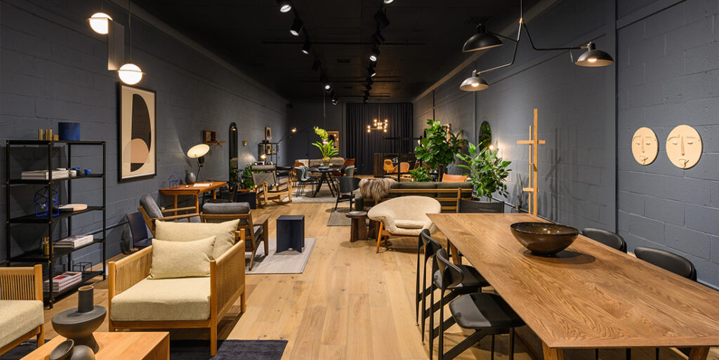 Interior of Gestalt Haus, an interior design shop in Hudson, New York