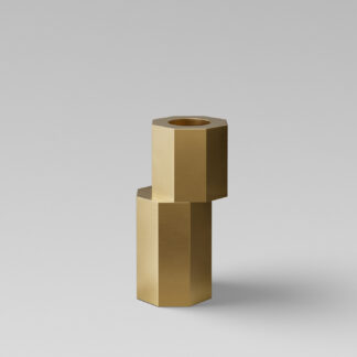 Luca Candle Holder in solid Brass.