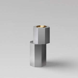 Luca Candle Holder in Lumière (stainless steel).