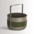 Olive: Taupe metal, olive green leather, brass