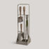 Olive: taupe metal, olive green leather, oiled walnut, brass