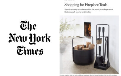 Screenshot of New York Times article showing the Emma Companion Set and Basket in Noir.