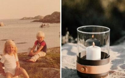 Photo of Eldvarm founder Louise Varre as a child in Scandinavian summer setting