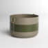 Olive: Taupe metal, olive green leather, brass