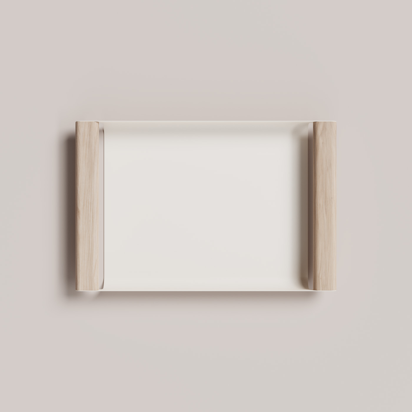 Fumi Tray in Blanc colour, small size, seen from above