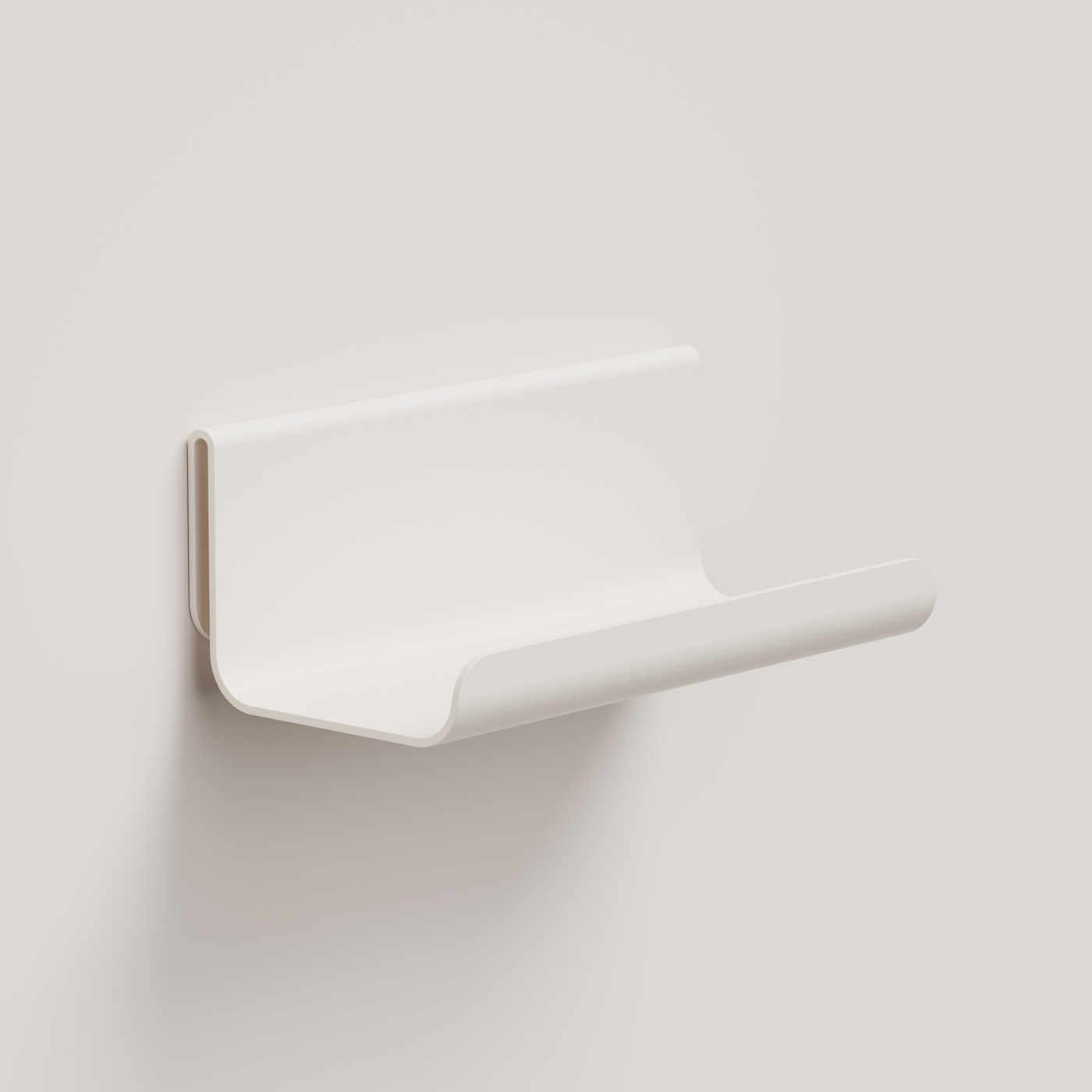 Fumi Wall Shelf in Blanc, a cream white colour